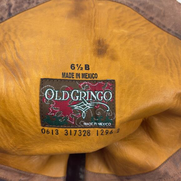 Old Gringo Brown Distressed Leather Silver Stud Detail Western Boots Women's 6.5 - Picture 11 of 11